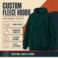 Sweat à capuche pour homme en coton lourd de 400 grammes, logo personnalisé, pull-over streetwear, sweat à capuche surdimensionné en polaire