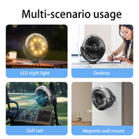 12000mAh USB Rechargeable 6 pouces Table magnétique ventilateur de brouillard ventilateur de refroidissement par air numérique pour voitures voiturettes de golf bureaux croisière ventilateur Portable