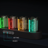 Nouveau Tube Lumineux RVB Breveté LED Numérique Nixie Horloge Électronique Rétro Bureau Nixie Horloge avec 5 Bit 5V USB Alimenté