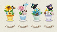 Jouet de construction de fleurs éternelles en pot Flower Room Elves 7337-7340 en plastique ABS, ensemble de 200-300 pièces, pour les 14 ans et plus, unisexe