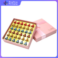 Boîte d'emballage noire pliable de conception de cadeau de praline de revêtement UV rose de carton de luxe pour le chocolat