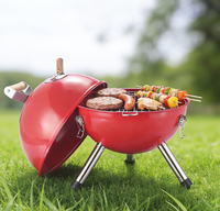 Barbecue portable à charbon de bois de la série Round Kettle, modèle épaissi, en forme de pomme, pour la cuisson à domicile et en extérieur
