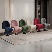 Chaise de salle à manger créative en chenille de style italien, pour la maison et l'hôtel, écologique, luxe léger, haut de gamme, dossier minimaliste