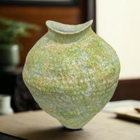 Vase de table en céramique de luxe Art Déco vert mat, écologique, cuit à haute température, étanche, pour hôtel et décoration intérieure PENGHAN