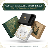 Sac shopping en papier vert foncé avec logo personnalisé en feuille d'or et poignée en ruban gros-grain imprimé pour emballage de marque, MOQ 500 pièces