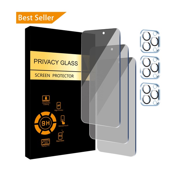 Privacy Screen Protector Anti Spy Private Tempered Glass for Iphone 15 Plus/iphone 15 Pro Max [6.7 Inch] Display 3 Pack Iphnoe 7