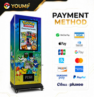 Distributeur automatique de cartes Pokémon TCG avec écran tactile de 32 pouces, paiement sans espèces et système d'identification vérifié pour cartes de jeu et cartes postales