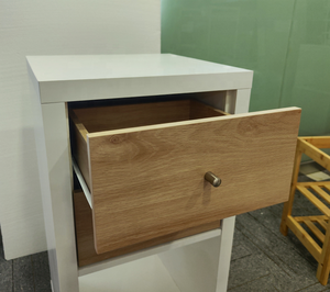White &amp; Oak Dual Drawer <strong>Insert</strong> for Grid Cabinets - Adjustable Vertical <strong>Shelf</strong> Divider Space-Saving Cabinet Organizer <strong>Insert</strong> - Product Image 6