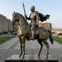 Monument classique en bronze sur mesure, représentant un guerrier en armure montant à cheval, pour villa ou place publique, statue en bronze