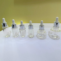 Flacon compte-gouttes en PETG transparent de 30 ml et 50 ml, sérigraphié, vide, OEM, pour sérum et cosmétiques