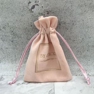 Custom Logo Luxury Blue Soft Velvet Gift <b>Drawstring</b> <b>Bag</b> Perfume Pouch Clothes <b>Bag</b> for Shoes Packing - Product Image 4