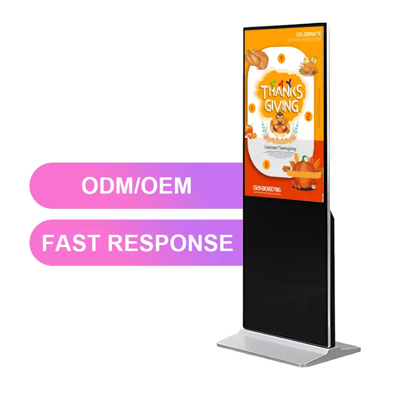Display LCD personalizzato 32 43 49 55 65 pollici schermo pubblicitario digitale Stand da pavimento giocatori pubblicitari interni