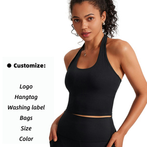 Vente en gros Sous-vêtements dos nu de sport pour entraînement de gym Soutien-gorge de sport à séchage rapide Vêtements d'entraînement nus Logo personnalisé Soutien-gorge de yoga sexy pour femmes