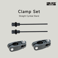 Support de cymbale droit professionnel noir UNLOCKDRUM, lot de 2, tube de 10 mm avec kit de fixation de cymbale