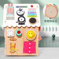 Casa de Madera Giratoria Educativa Montessori, Aprendizaje Sensorial Preescolar, Habilidades para la Vida, Juguetes Finos, Rompecabezas de Madera