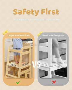 Support Montessori réglable en bois Tour d'apprentissage pour enfants Tabouret de cuisine et de salle à manger pour tout-petits et enfants pour hôtels - Product Image 5