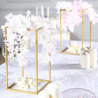 Janelove Vases à fleurs en métal doré Décoration de table sur pied pour mariages Centres de table chic