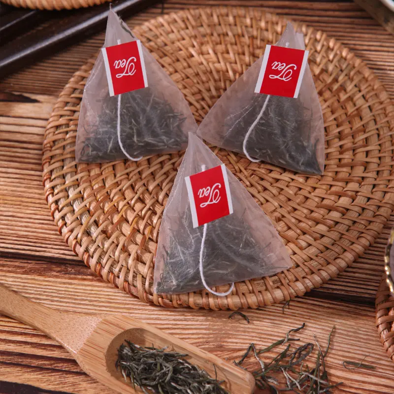 High Quality Customized logo nylon mesh packaging pyramid tea bag
