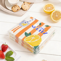 Serviettes jetables 3 plis en pâte de bois vierge, douces, imprimées sur mesure, écologiques, personnalisées, pour décoration de table de fête, motif fruits oranges, en vrac