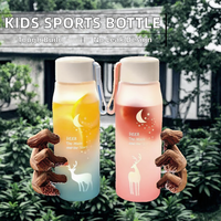 Botella de Agua Deportiva para Niños con Correa, Reutilizable, Antiderrames, para Estudiantes, para Beber Directamente, para Ciclismo, Correr, Acompañamiento Escolar
