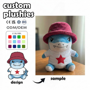Muñeco de peluche personalizado, hecho a medida, con sombrero de pescador, diseño de animal, tiburón estrella, recuerdos de acuario, Ours Naked Bear, muñeco grande, muñecos de peluche personalizados de China - Product Image 1