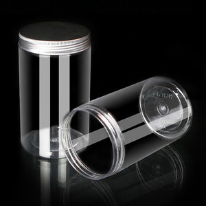 Venta al por mayor vacío claro 50ml - 1000ml redondo hermético Pickle enlatado mermelada comida contenedor de plástico tarro de almacenamiento con tapa de metal - Product Image 1