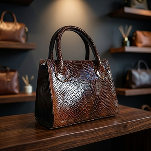 Pochette de luxe pour femme en cuir de buffle véritable gravé sur mesure, fermeture éclair, étanche, antivol, légère, 3L+ - Product Image 5