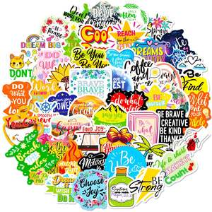 2024 nouveau 50 pièces drôle phrase anglaise fashional être gentil <span class=keywords><strong>motivation</strong></span> citations autocollant inspirant - Product Image 2