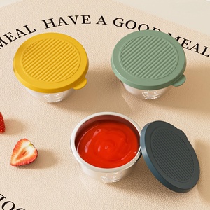 Contenant à sauce rond en acier inoxydable de 70 ml avec couvercle, pour vinaigrette, ketchup, sauce, bol de trempage, style américain - Product Image 3