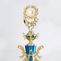 Trophées ABS de haute qualité, trophée à quatre piliers bleus, tasse bleue, base noire, plusieurs tailles, prix de cérémonie, réunion sportive SZ13