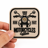 Patch brodé personnalisé OEM pour moto, thermocollant ou à coudre, badge pour veste de motard, accessoires vestimentaires, patch brodé pour club moto