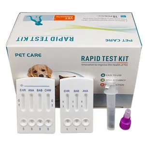 Teste veterinário de parasitas sanguíneos para animais de estimação, ehrlichia canina, anaplasma, kit de teste rápido EHR ANA para cães