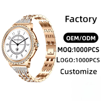 Jam Tangan Pintar Wanita 1.32" BT Call Bracelet, Smartwatch Custom, Langsung Dari Pabrik, Grosir MOQ Rendah