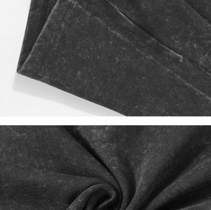 T-shirt blanc 210g 100% coton, style vintage streetwear, coupe oversize, effet délavé, pour impression DTG et DTF, broderie. - Product Image 5