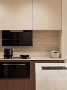 Gabinetes de Cocina Modernos en Forma de L, Bicolor <span class=keywords><strong>Blanco</strong></span> y Madera Veteada, Juego de Gabinetes de Cocina Modulares de Madera, Personalizados - Product Image 5