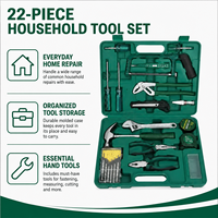 Kit d'outils de réparation domestique 22 pièces, ensemble d'outils manuels de bricolage pour la maison avec étui de transport, marteau, clé à molette, pinces, tournevis, ruban à mesurer