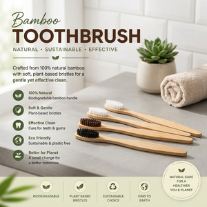 Brosse à dents en bambou, poils doux naturels - Product Image 2