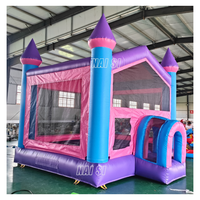 Château gonflable personnalisé de haute qualité et pas cher, 13x13 pieds, 4x4 m, rose, pour enfants