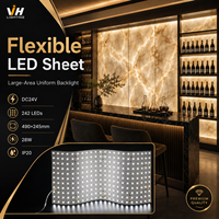 Feuille de rétroéclairage LED flexible DC24V 490x245mm 242 LED 28W CRI90, panneau lumineux découpable pour rétroéclairage mural ou de comptoir en onyx et marbre