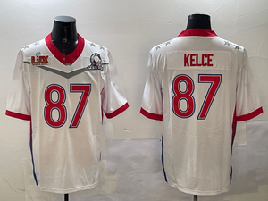 Parches Bordados Personalizados para Hombre, Venta al por Mayor y Gran Demanda en 2025, Parches del Super Bowl # Camisetas de los Chiefs de <span class=keywords><strong>Travis</strong></span> Kelce número 87 - Product Image 3