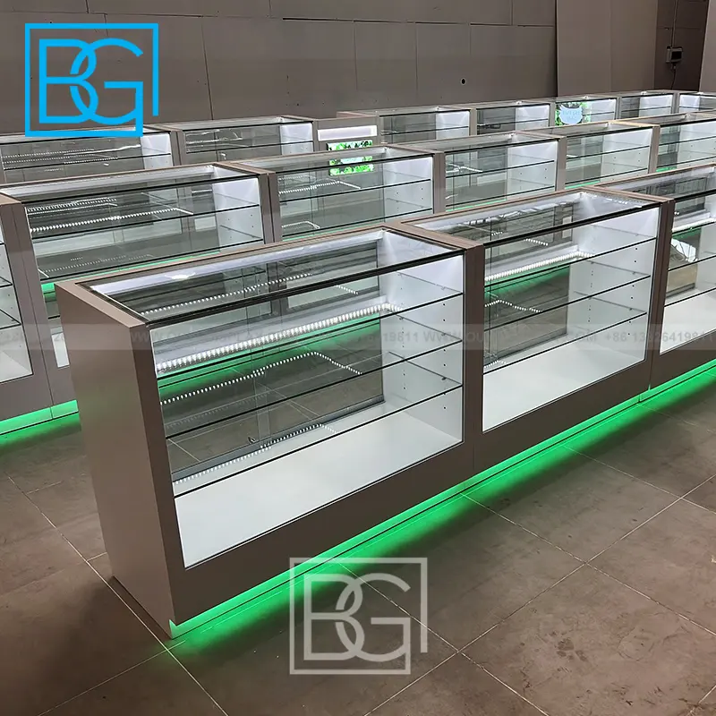 Su misura Display a Led tabacco da banco armadi da esposizione vetrine per fumo negozio di vetro tabacchi da esposizione per la vendita al dettaglio