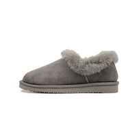 Chaussures d'hiver pour femmes, pantoufles d'intérieur avec fourrure, bottes en daim chaudes et confortables pour l'intérieur