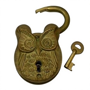 Antique Gold Brass <b>Padlock</b> Eco Friendly Powder Coated Durable Security Door Lock Custom Size Available - Product Image 2