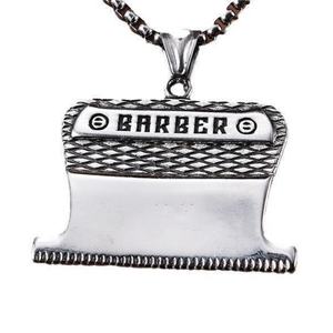 Collar con Colgante de Máquina de Cortar Pelo de Acero Inoxidable, Tono Plateado, Detalle Texturizado, Joyería Hip Hop Streetwear para Hombre, Estilo Barbería - Product Image 6