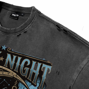 T-shirts décontractés pour hommes, coupe oversize, en coton délavé et vieilli, personnalisables, impression DTG vintage de haute qualité, manches courtes, col rond - Product Image 4
