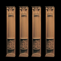 2023 Royal beaux piliers en bois massif et balustre escalier de luxe bois décoratif sculpté grande colonne bois romain Newel Post