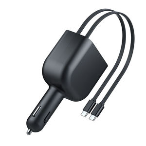 Adaptateur de voiture à charge rapide, émetteur <span class=keywords><strong>FM</strong></span>, chargeur de voiture rétractable, appel mains libres, récepteur audio, émetteur radio, lecteur MP3 - Product Image 5