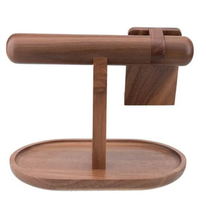 Wooden Phone Stand Watch Holder Desktop Organizer Round Shape Standing Type Office Desk <b>Shelf</b> Study Tablet <b>Rack</b> - Product Image 5