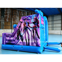 Château gonflable commercial en PVC avec toboggan, sous licence K-Pop Demon Hunters