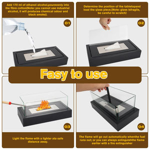 Foyer de table carré et durable personnalisable, allumage automatique, <span class=keywords><strong>insert</strong></span> de cheminée en éthanol biologique de haute qualité, utilisation intérieure/extérieure - Product Image 3